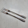 Antikes 2er-Set Aufschnittgabeln - Zitronengabeln – Versilbert mit feiner Patina