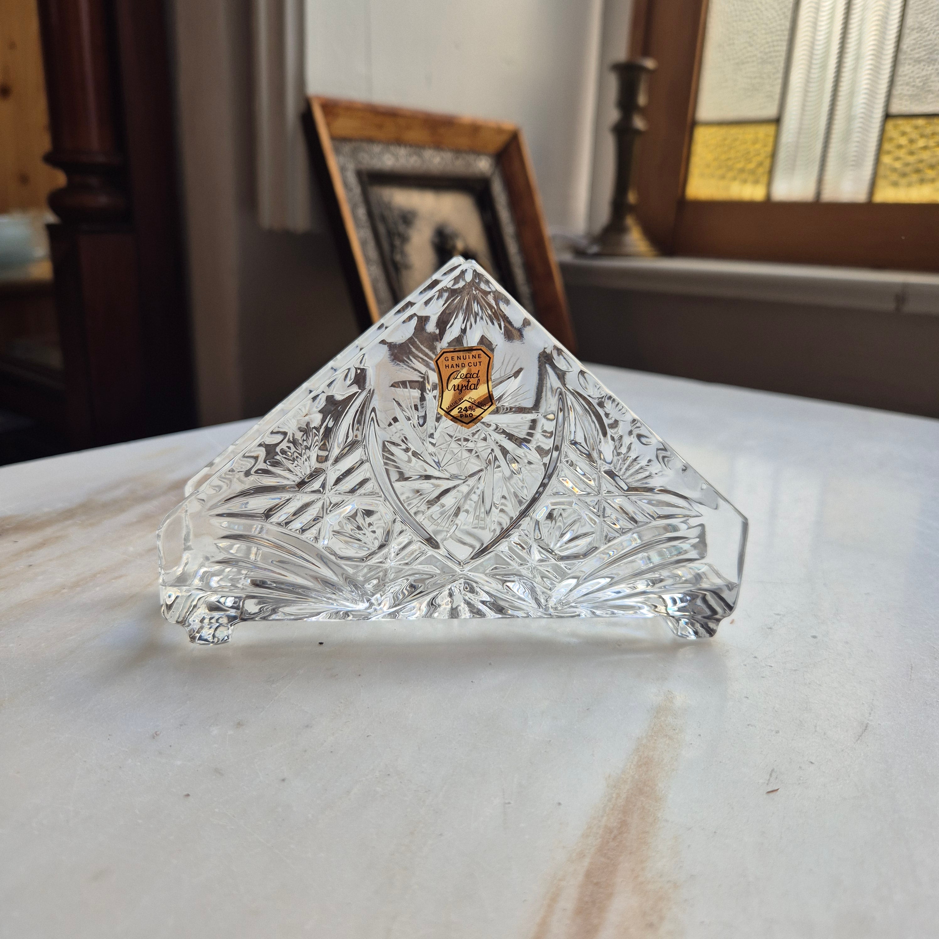 Vintage Bleikristall Serviettenhalter