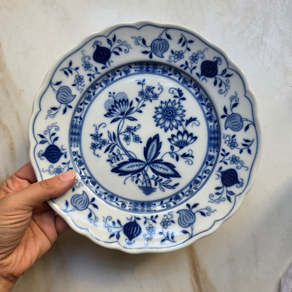 Vintage Tirschenreuth Bavaria Teller "Zwiebelmuster" – Echt Cobalt, Unterglasur