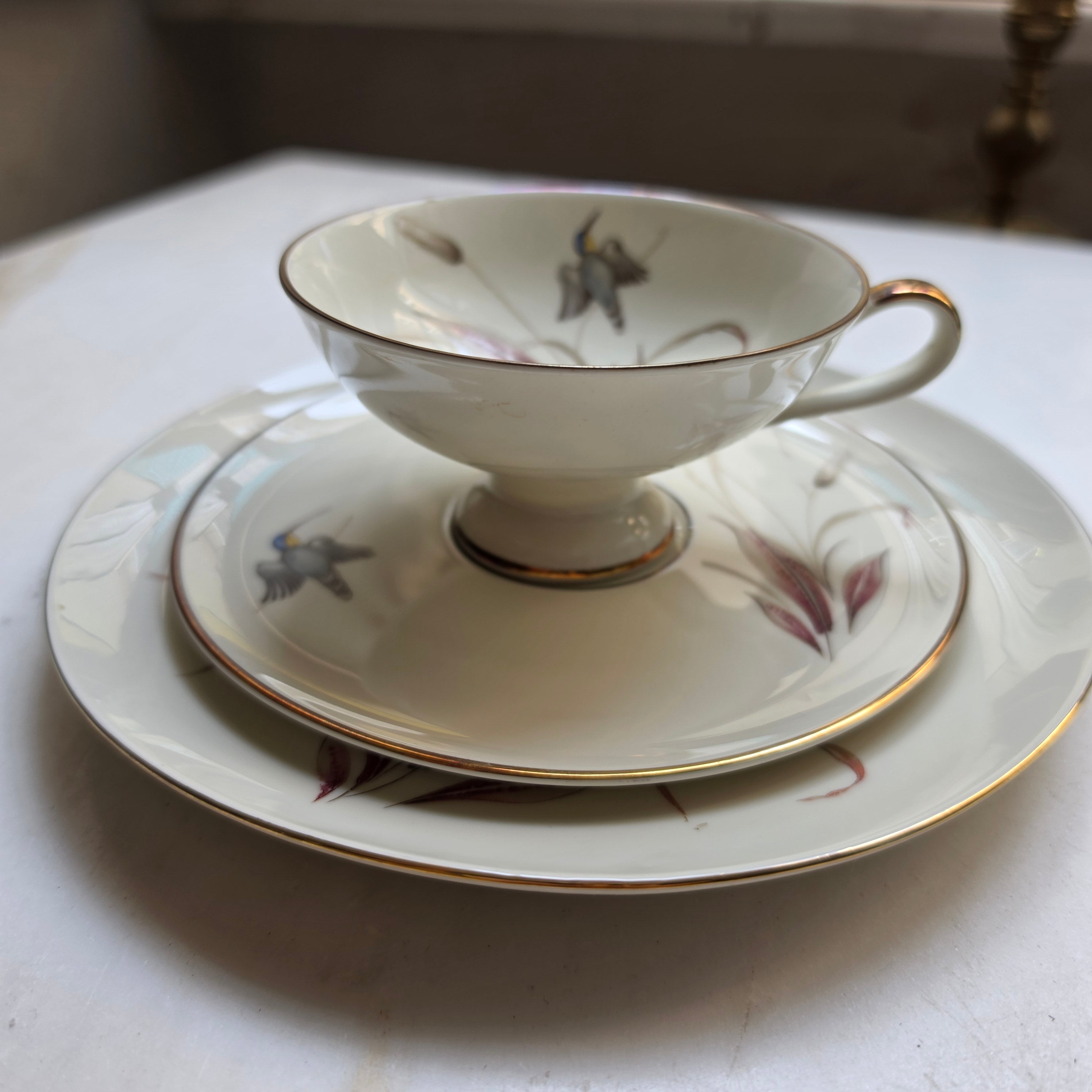 Vintage Alka Bavaria 3-teiliges Kaffeeset „Kolibri“ – Edles Porzellan mit Goldrand & Kolibri-Motiv