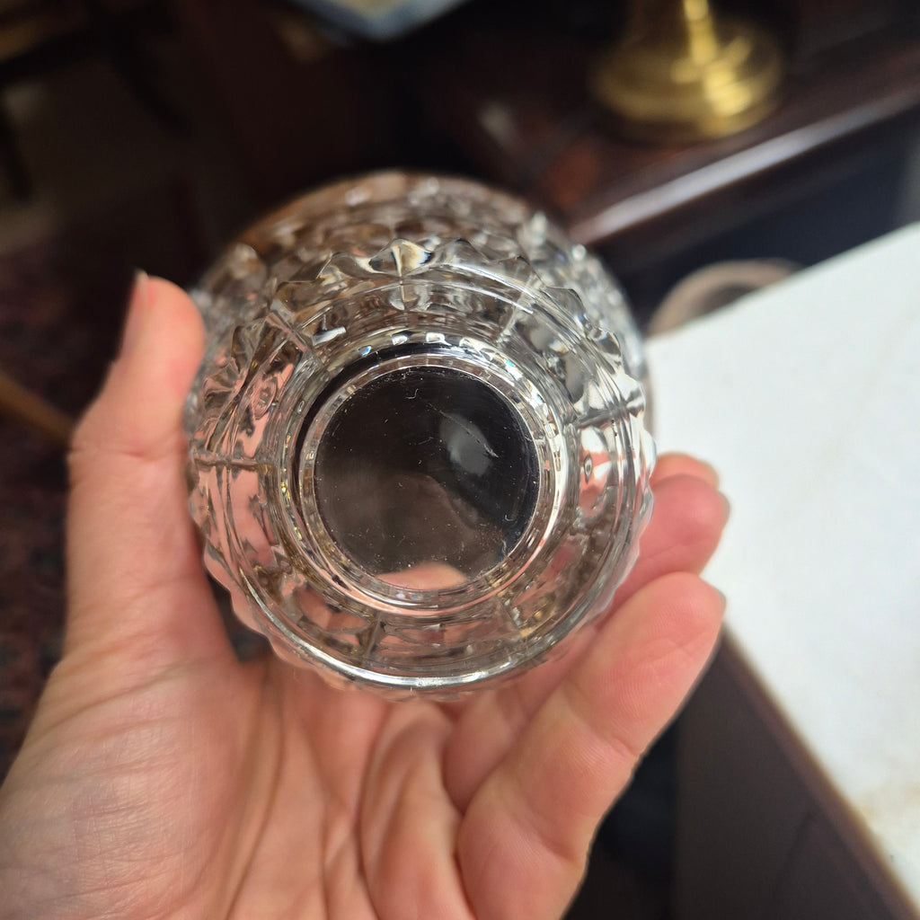 Vintage Bonboniere Schale aus Bleikristall mit Deckel - von Anna Hütte