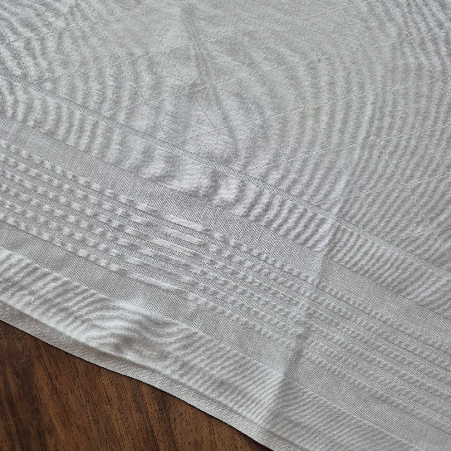 West Germany Baumwolle Serviette Mitteldecke Weiß 92x96cm Vintage 🤍