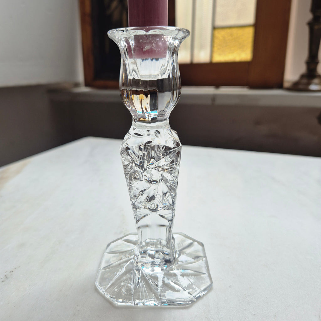 Vintage Kerzenhalter Kristall Glas Kerzenständer