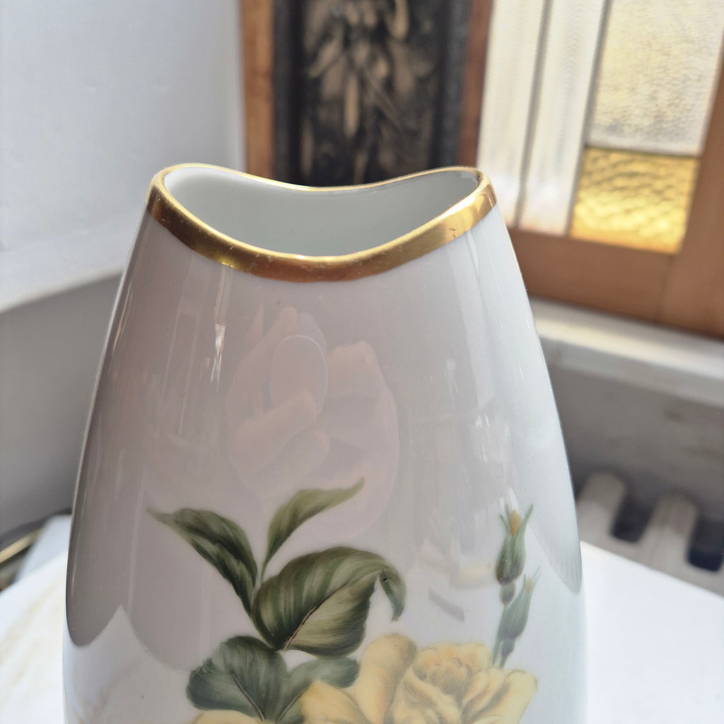 Handbemalte Porzellan Vase von Thomas Vintage Germany 40er Jahre