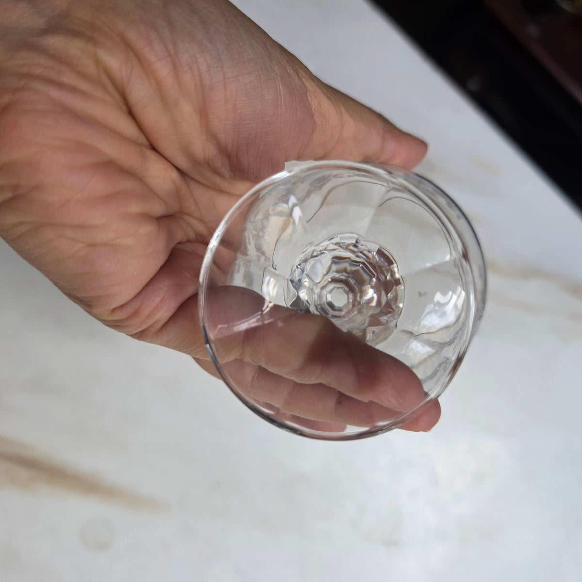 Edles Vintage Cognac- & Likörglas mit Goldrand und Barock-Gravur