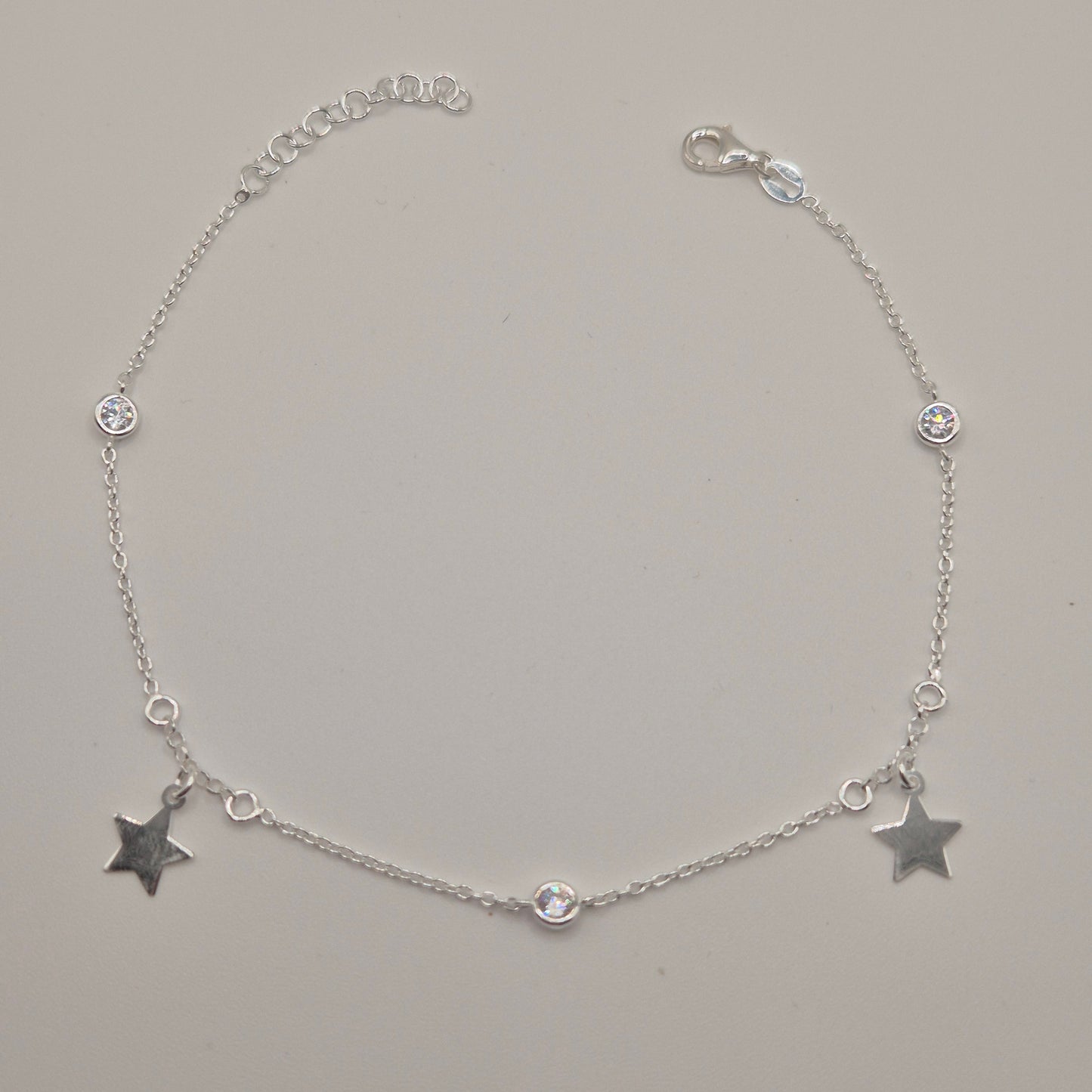 Zartes Fußkettchen Silber 925 Sterne