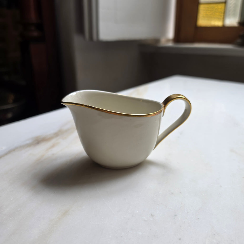 Vintage Hutschenreuther Männervolks-Bavaria Porzellan-Milchkännchen mit Goldrand