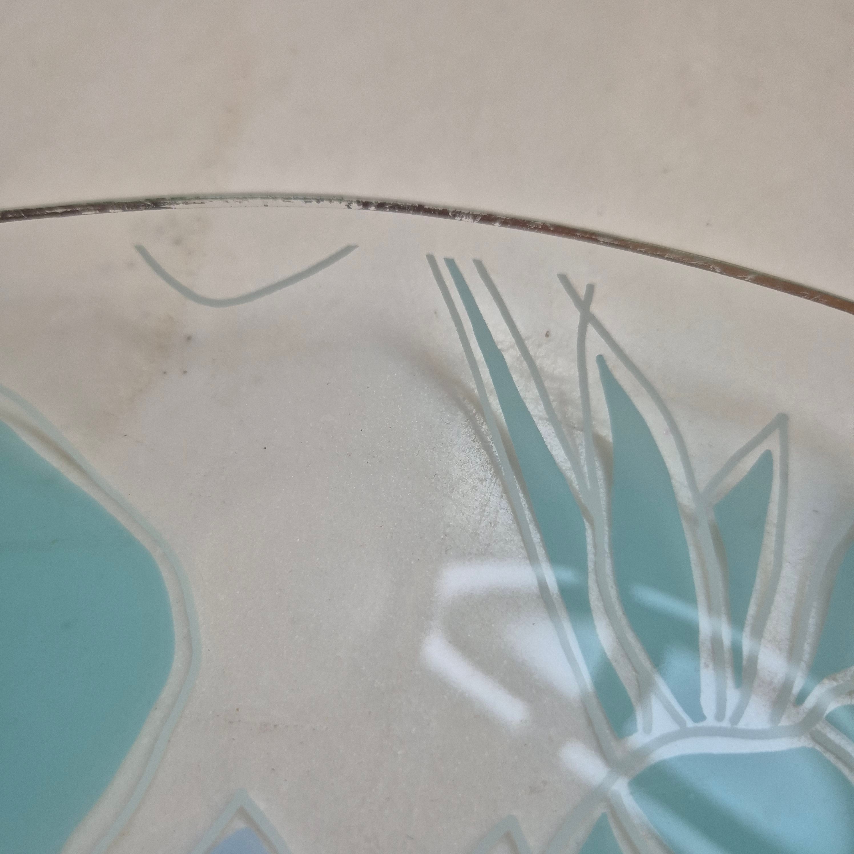 Ovale Art Deco Stil Lotus Platte / hauchdünner Teller Vintage