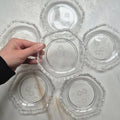 6x Vintage Glas oder Bleikristall Schalen Kuchen Teller mit Blumenmuster