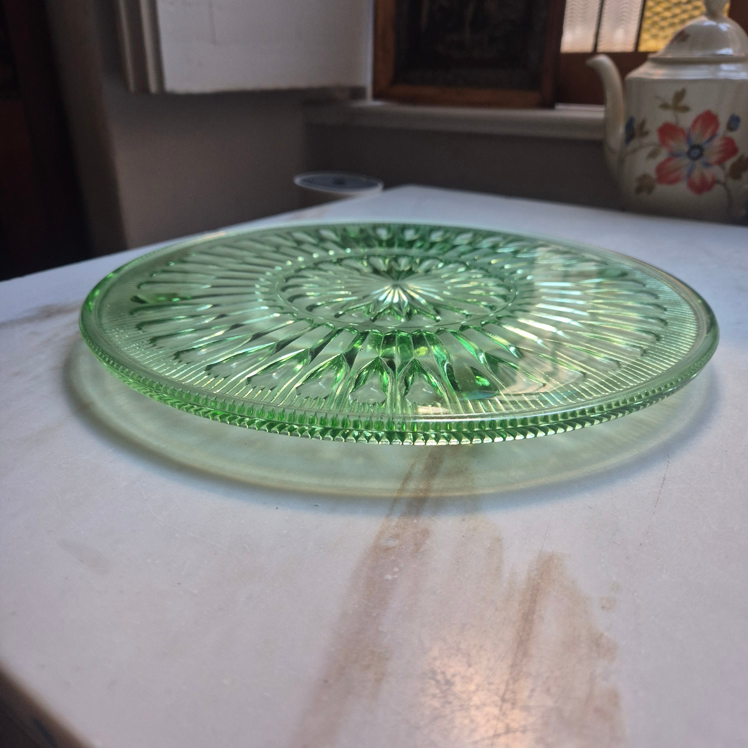 Vintage Torten Kuchenplatte Glas 70er Jahre
