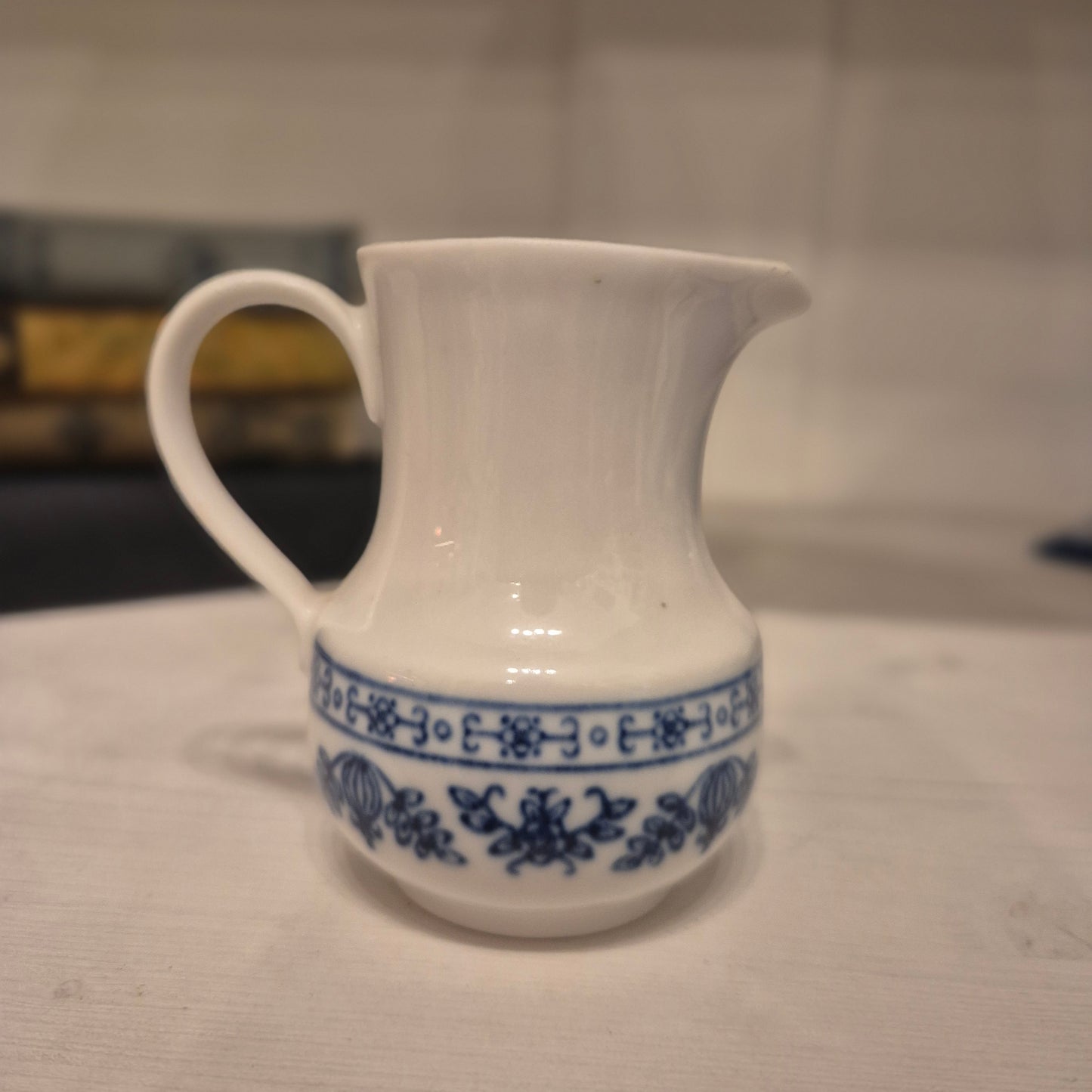 Vintage Milchkännchen blau weiß Kahla GDR Koboltunterglasur Zwiebelmuster