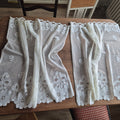 2x Vintage Scheibengardine Gardine 65x70cm für Stange Fenster Polyester
