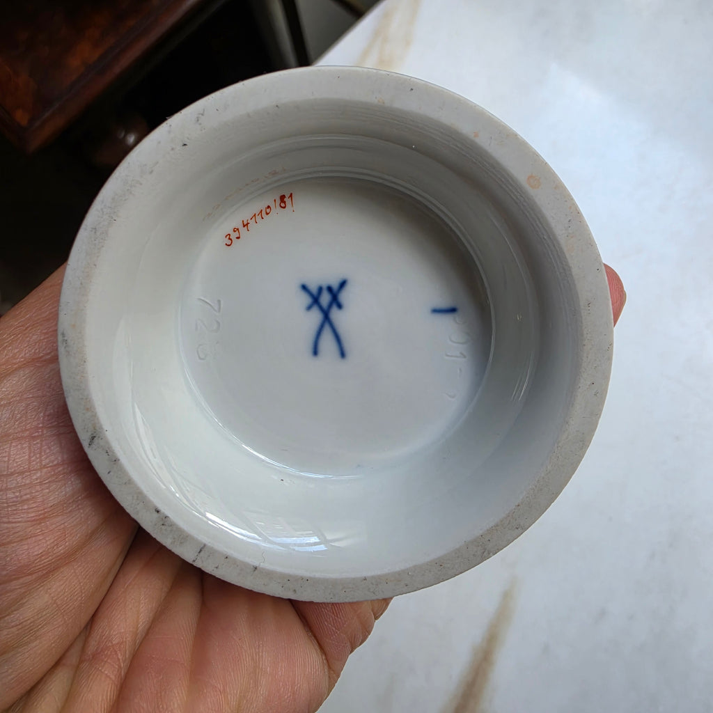 Original Meissen Porzellan Vase - Prunkvase – Indische Blumenmalerei & Goldrand - 1.Wahl