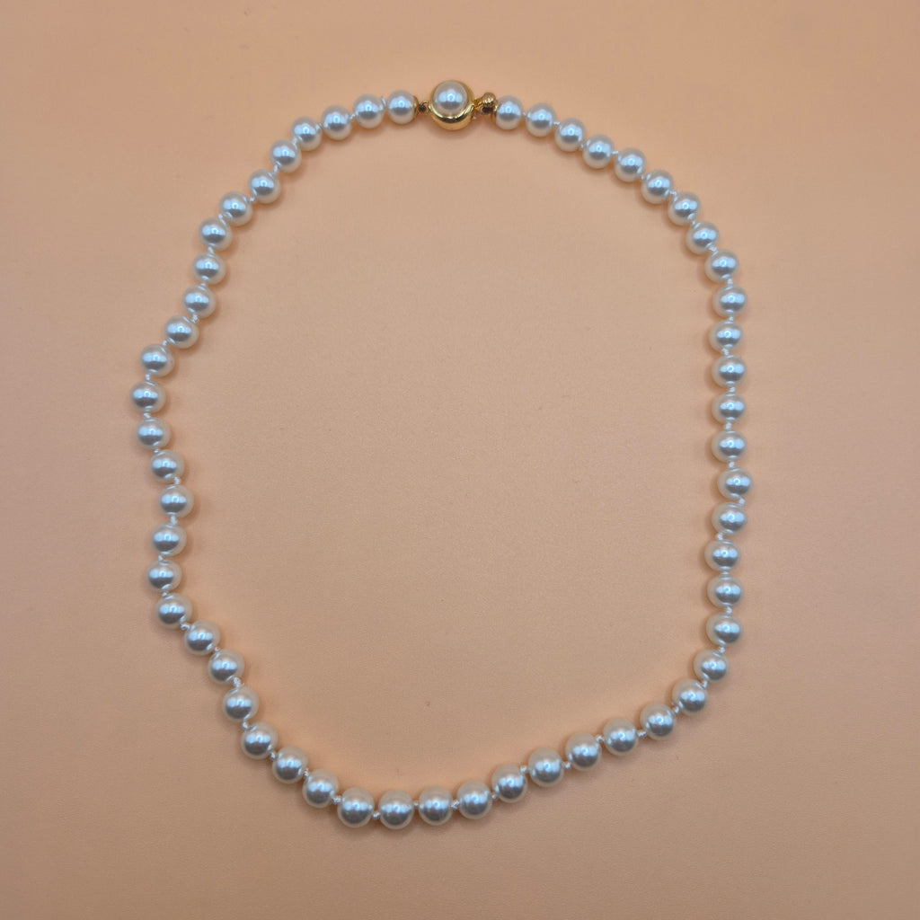 Vintage unechte Perlenkette mit altem Verschluss Halskette