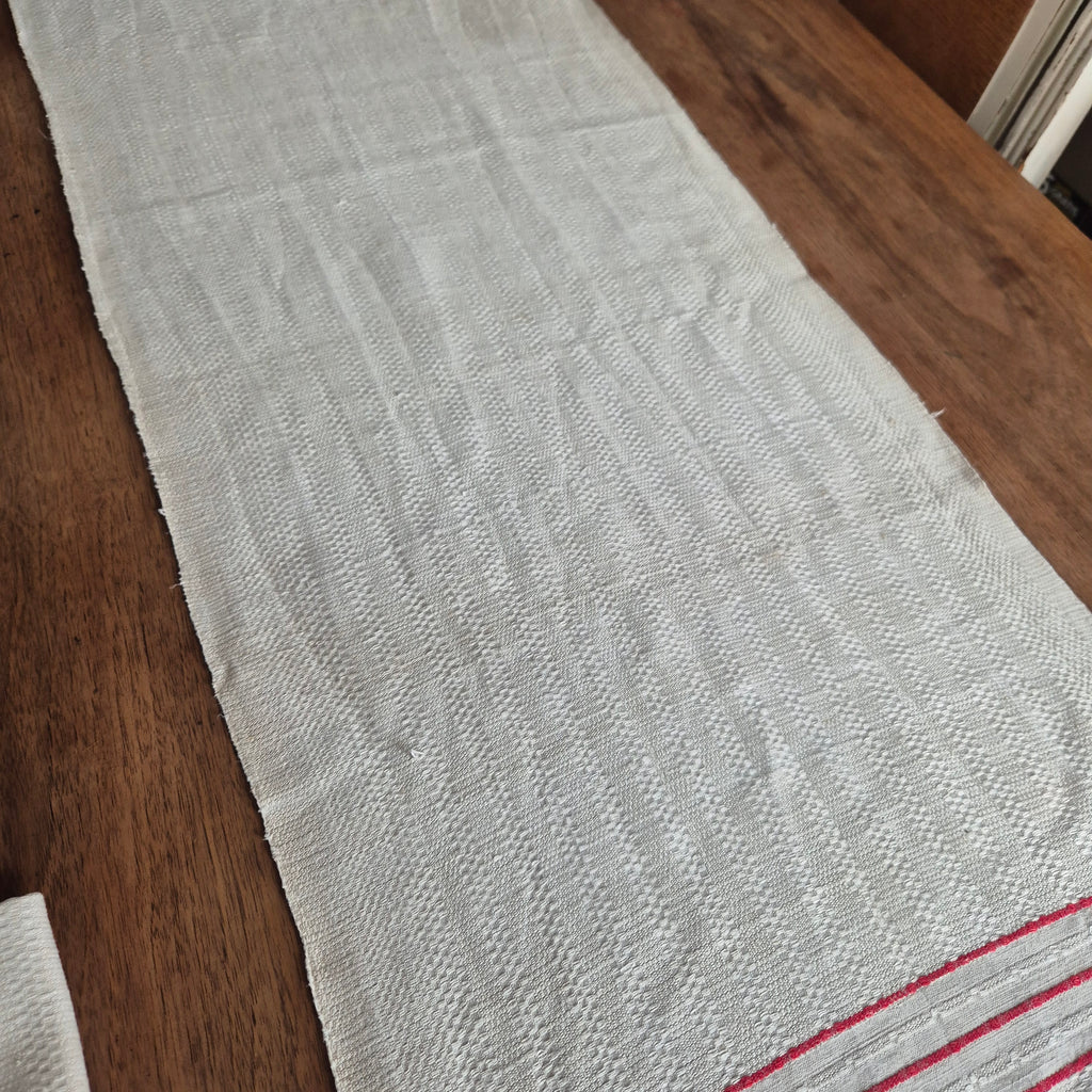 2x Antike Jugendstil Küchen-& Geschirrtücher Leinen cremeweiß Monogramm E.D. 🤍