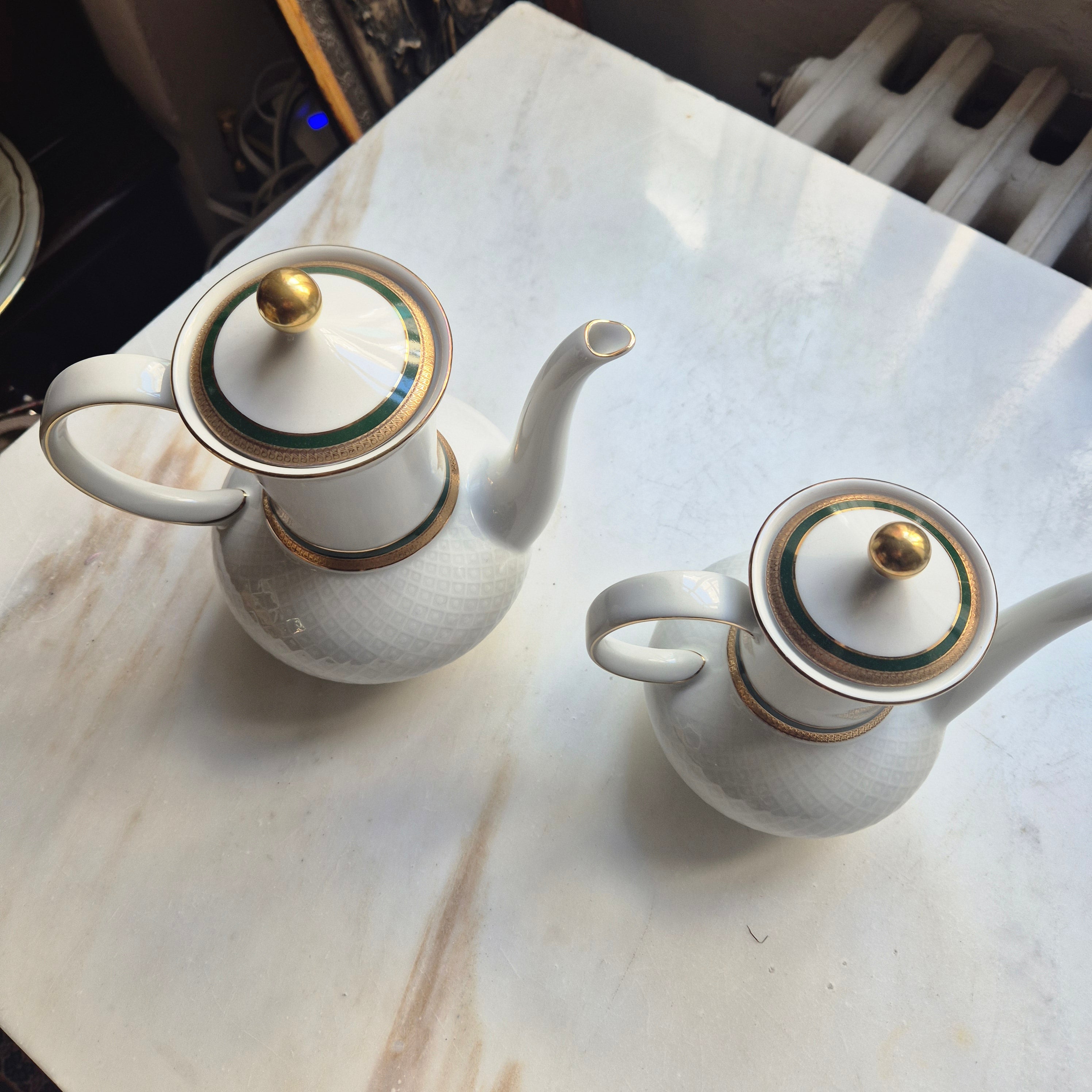 Seltmann Weiden "Annabell" - Porzellan Kaffeekanne oder Mokkakanne - mit Goldaktzenten