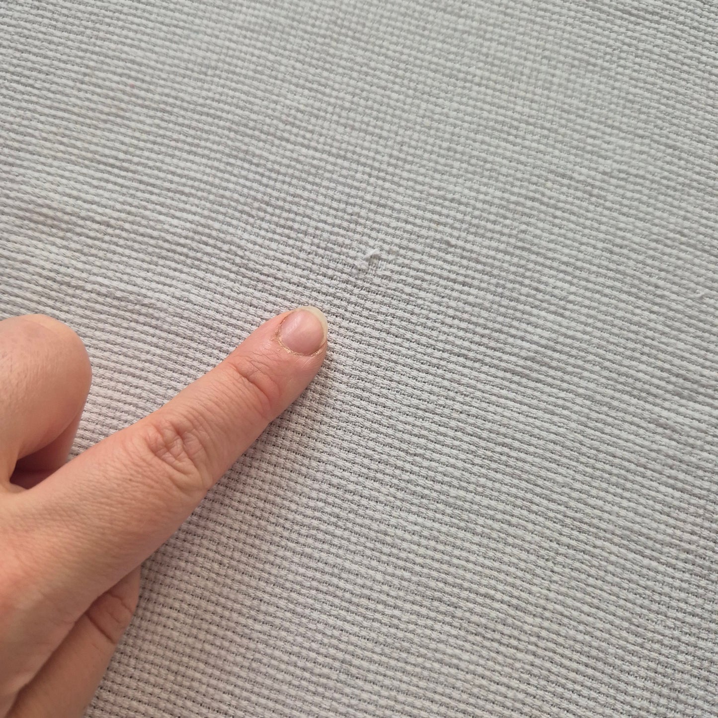 Antike bestickte Kommodenläufer oder blickdichter Vorhang Leinen/Baumwolle weiß/blau