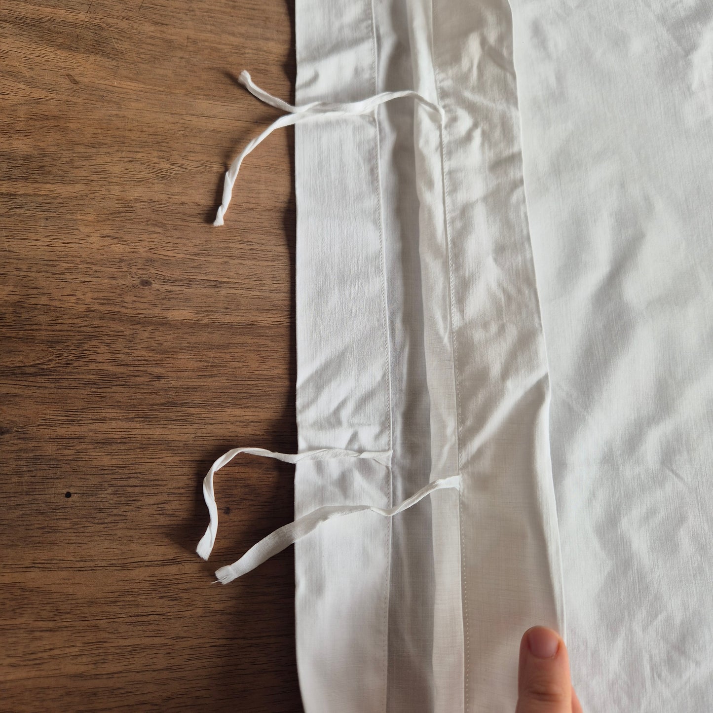 Antiker weißes Kopfkissenbezug zum Schnüren 60x48cm (Minimale Löcher)