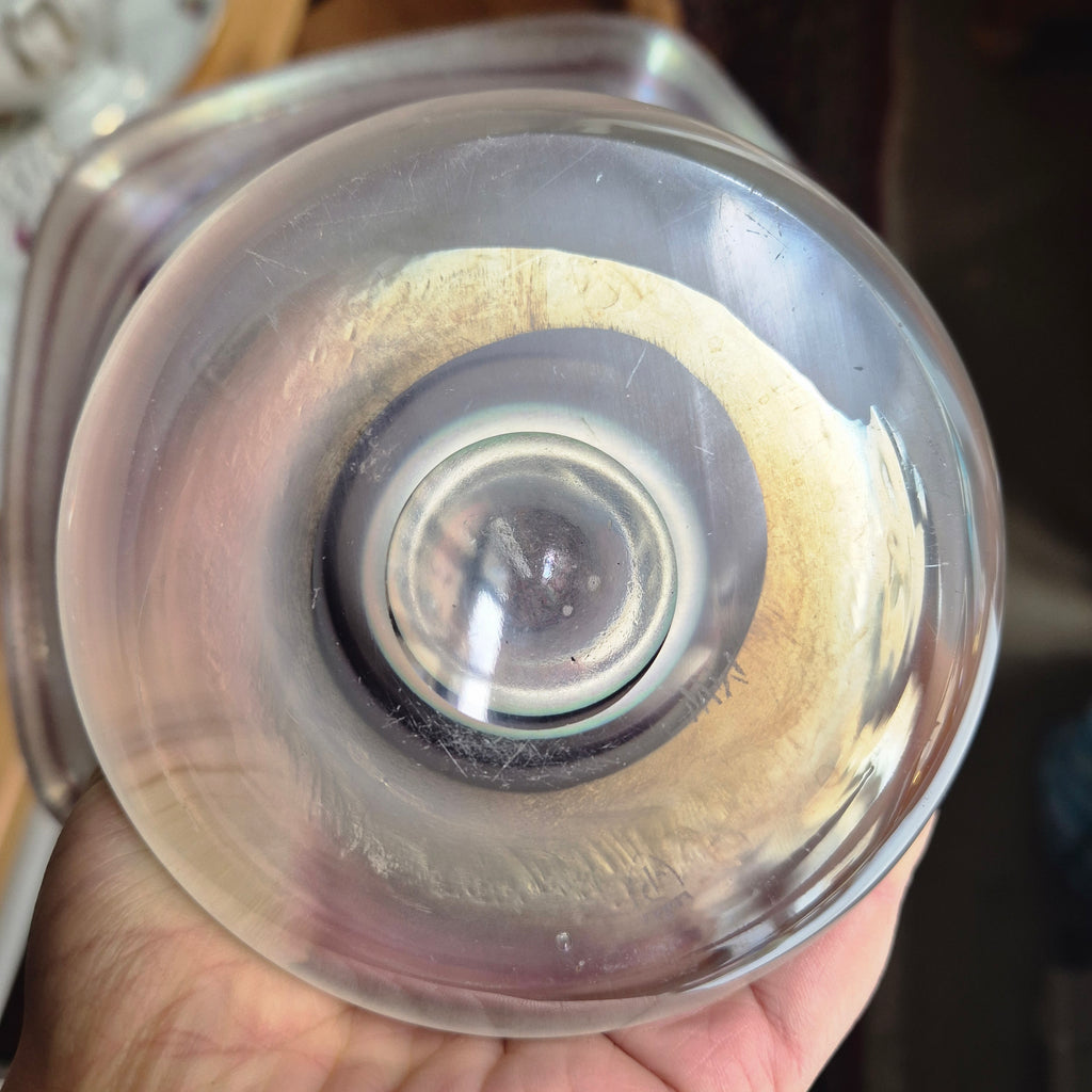 Vintage Jugendstil Glas Schale von Freiherr für Poschinger