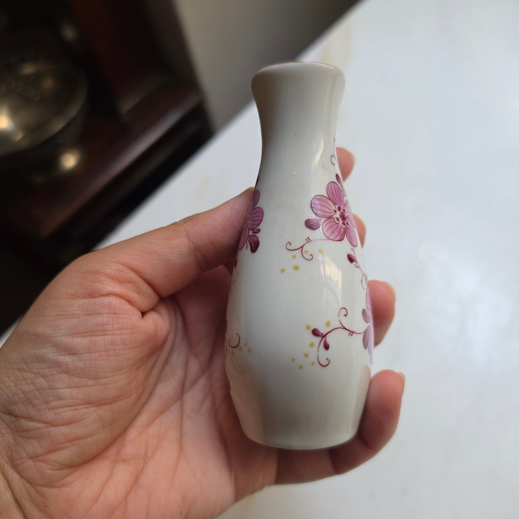 Vintage Mini Porzellan Kännchen – Unterweißbach Thüringen - Blumendekor & Goldrand