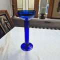 Vintage Glas Blau Glaskunst Vase Retro 70er Jahre