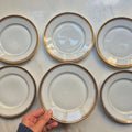 6x C.T. Altwasser Dessertteller Kuchenteller Handbemalt mit Goldrand