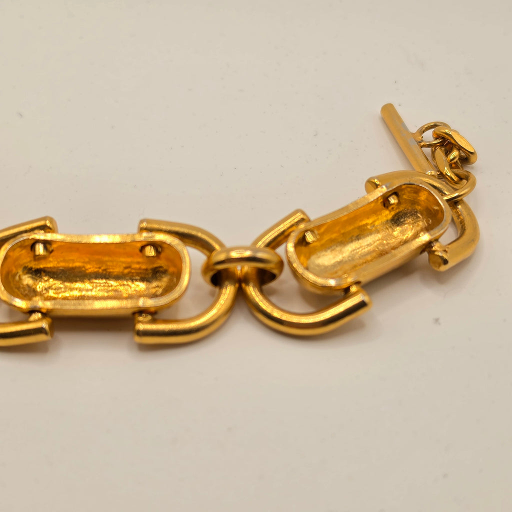 Vintage- Statement-Gliederarmband in mattiertem Gold-Look