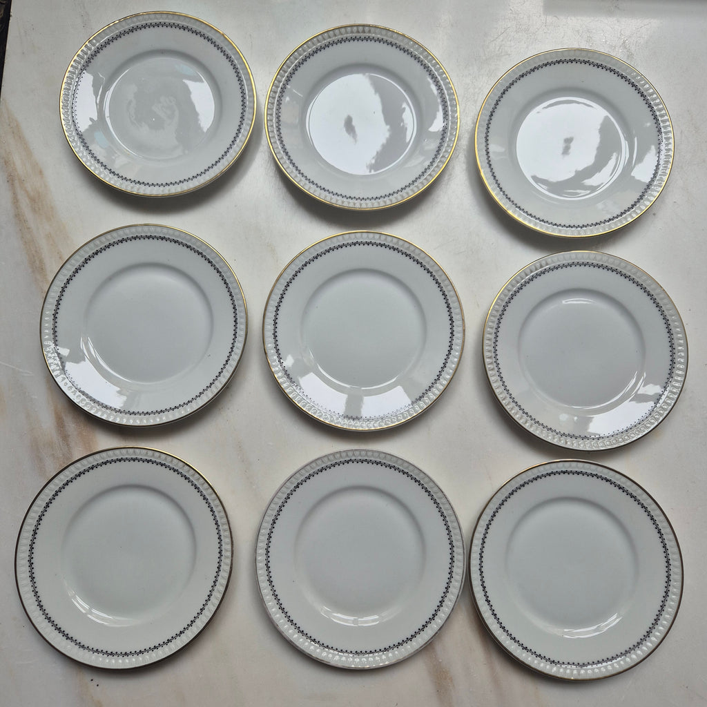 9x Vintage kleine Dessertteller - Kuchenteller Silesia Porzellan