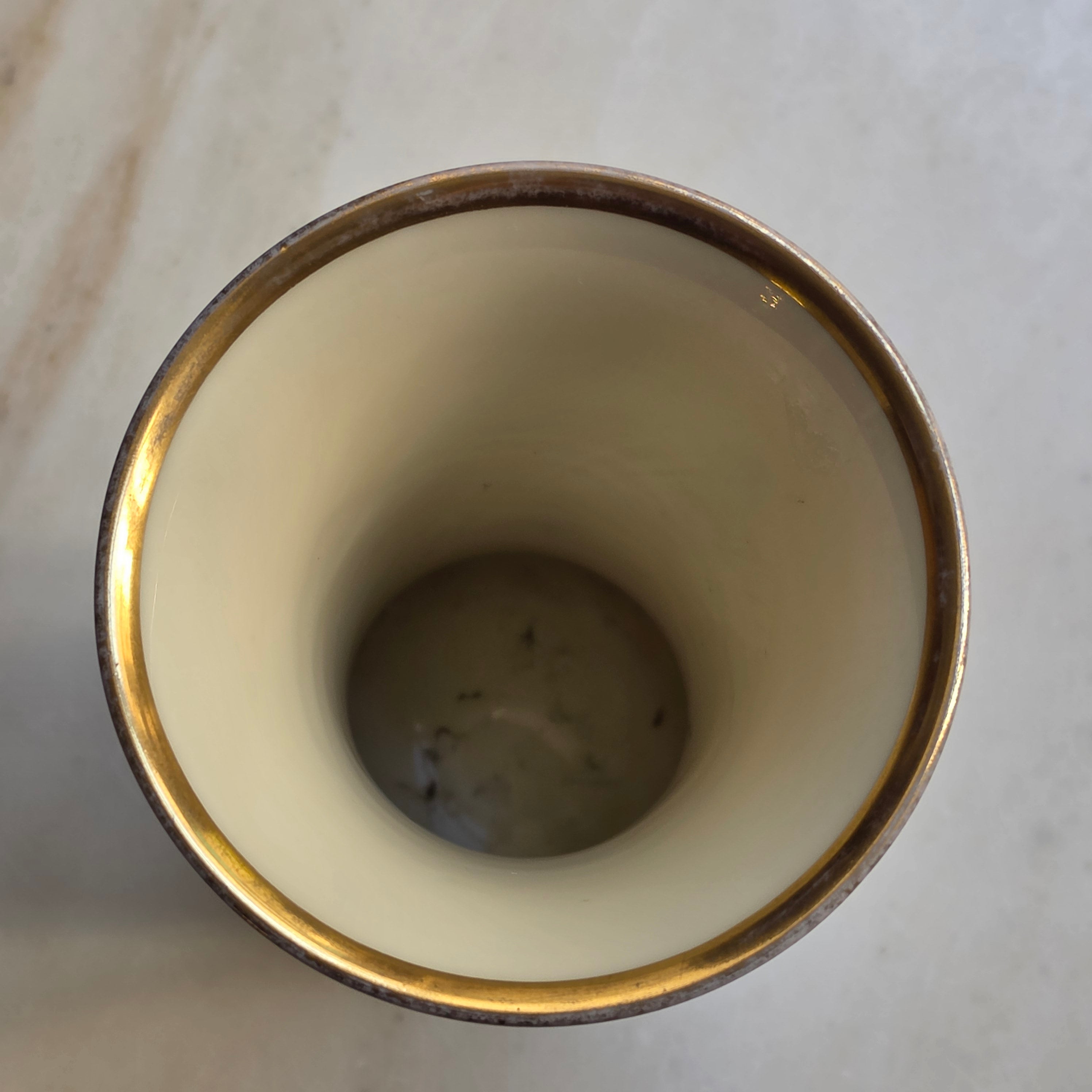 Vintage Porzellanvase „Thomas Ivory Bavaria“ mit Golddekor & Krakelee-Optik – Modell 7028