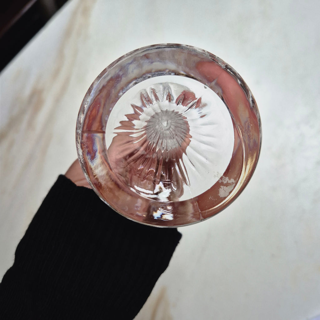 Vintage Glas Kristall Kerzenhalter in Tulpenform