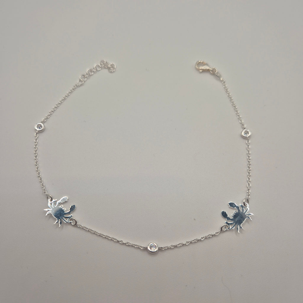 Zartes Fußkettchen Silber 925 Krebs