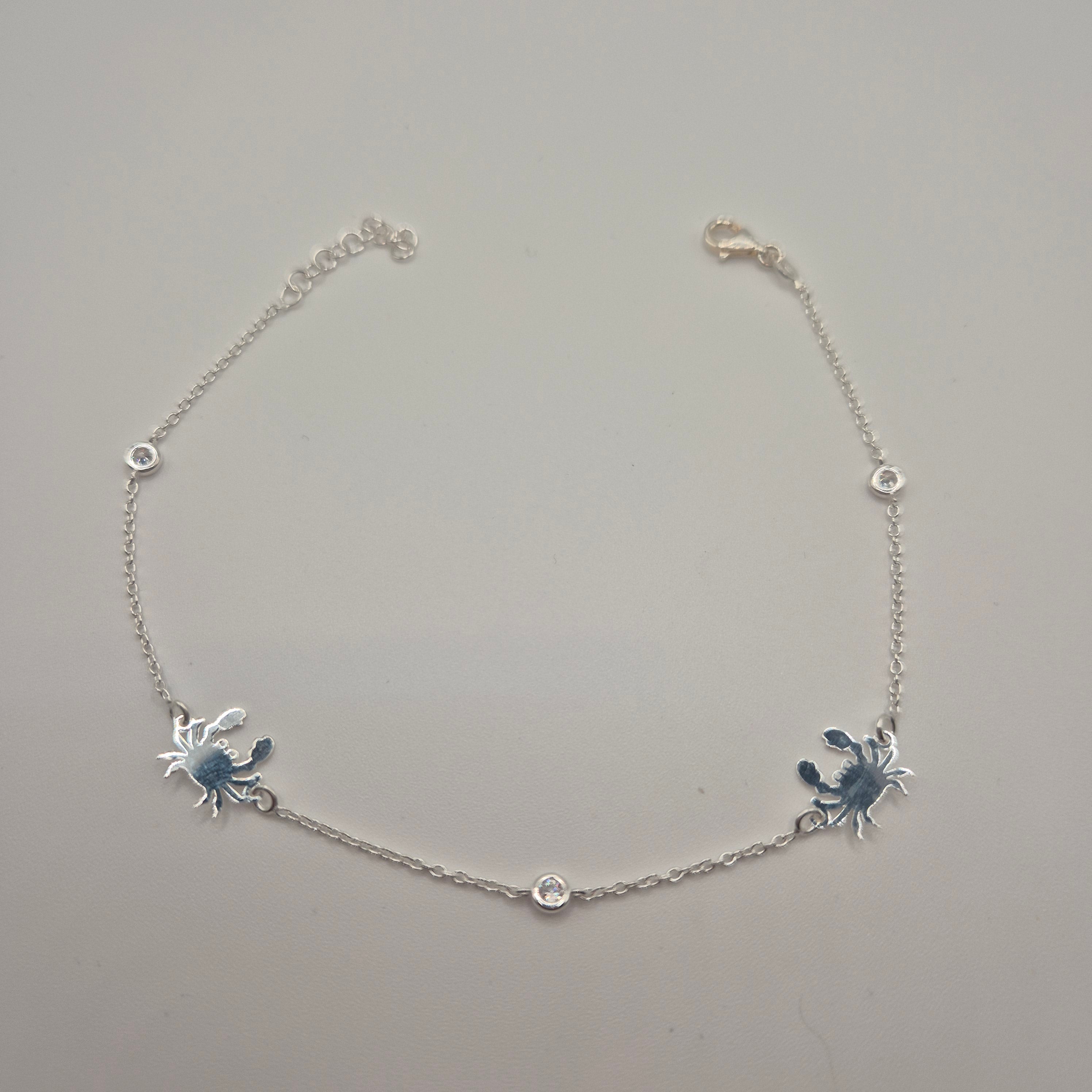 Zartes Fußkettchen Silber 925 Krebs