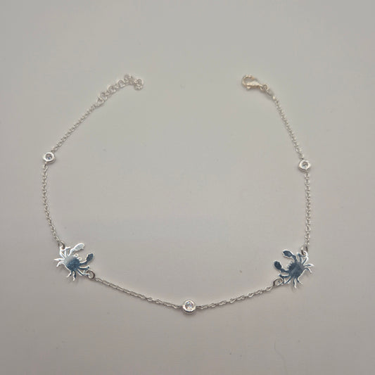 Zartes Fußkettchen Silber 925 Krebs