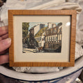 Kleine Vintage-Radierung einer Straße - Bild gerahmt