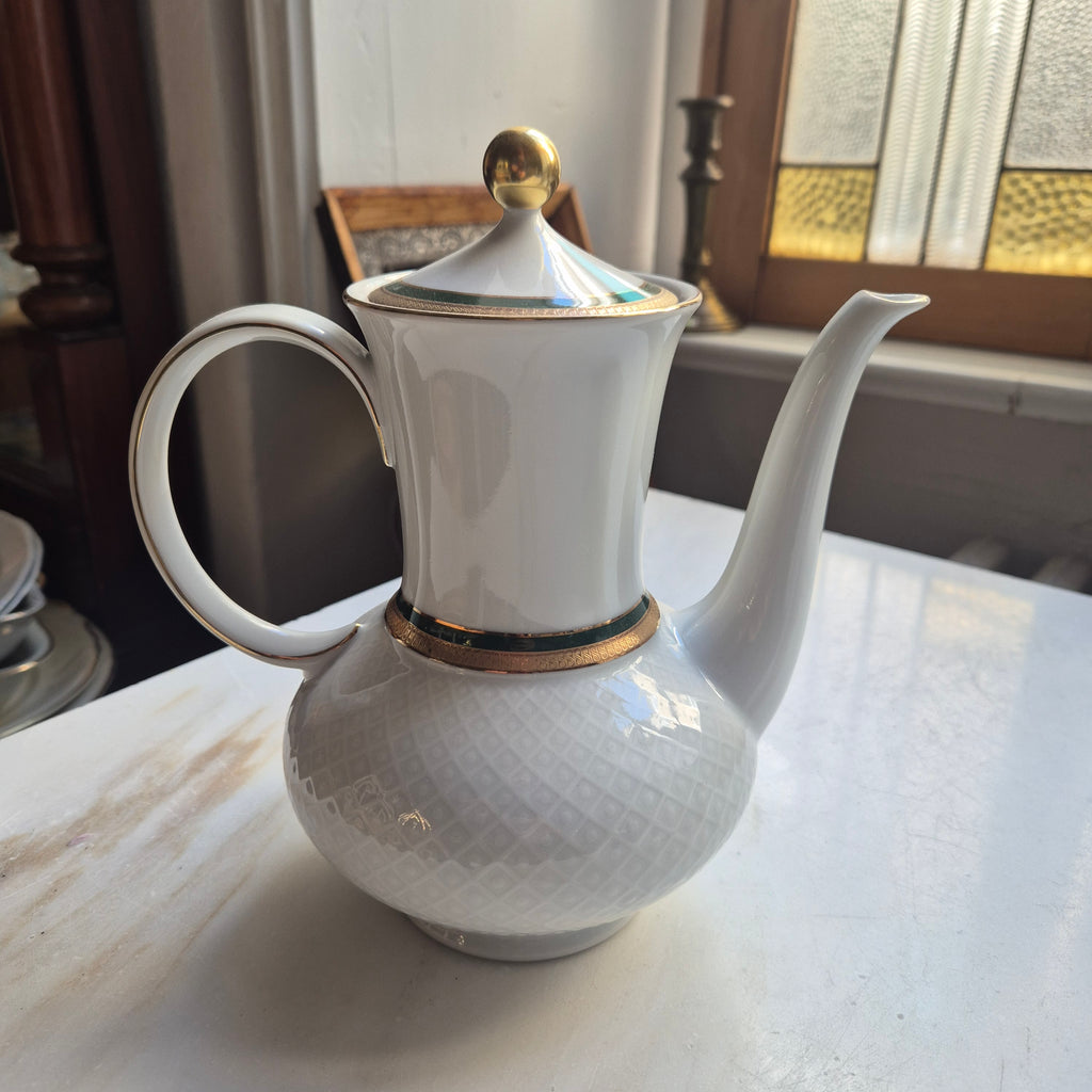Seltmann Weiden "Annabell" - Porzellan Kaffeekanne oder Mokkakanne - mit Goldaktzenten