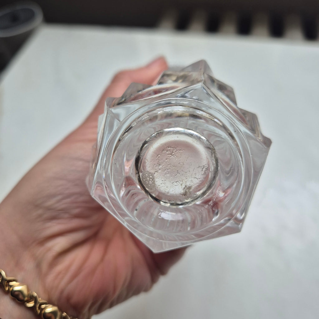 Wunderschöne Vintage Kristalloptik Glas Vase transparent