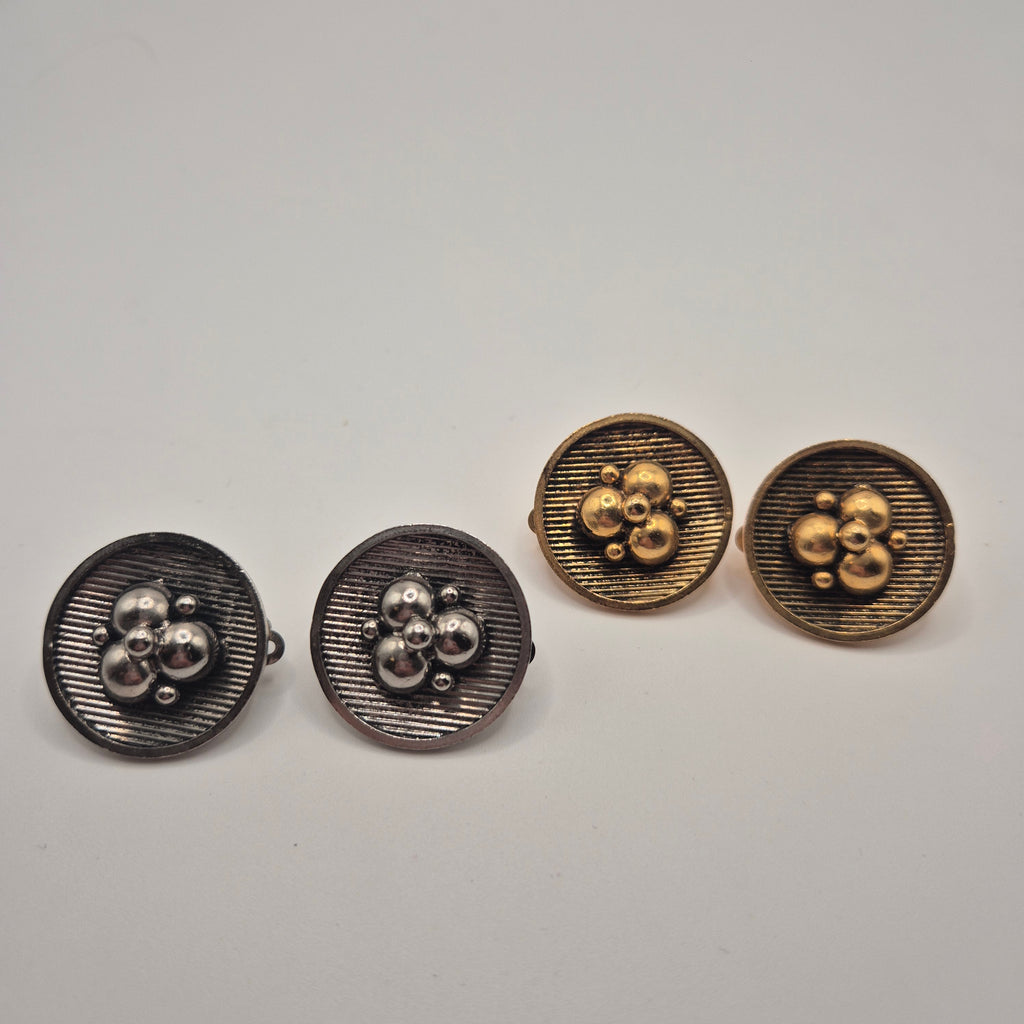 Vintage 50er Jahre Massive Runway Ohrringe / Made in West Germany Statement Clips Gold Silber