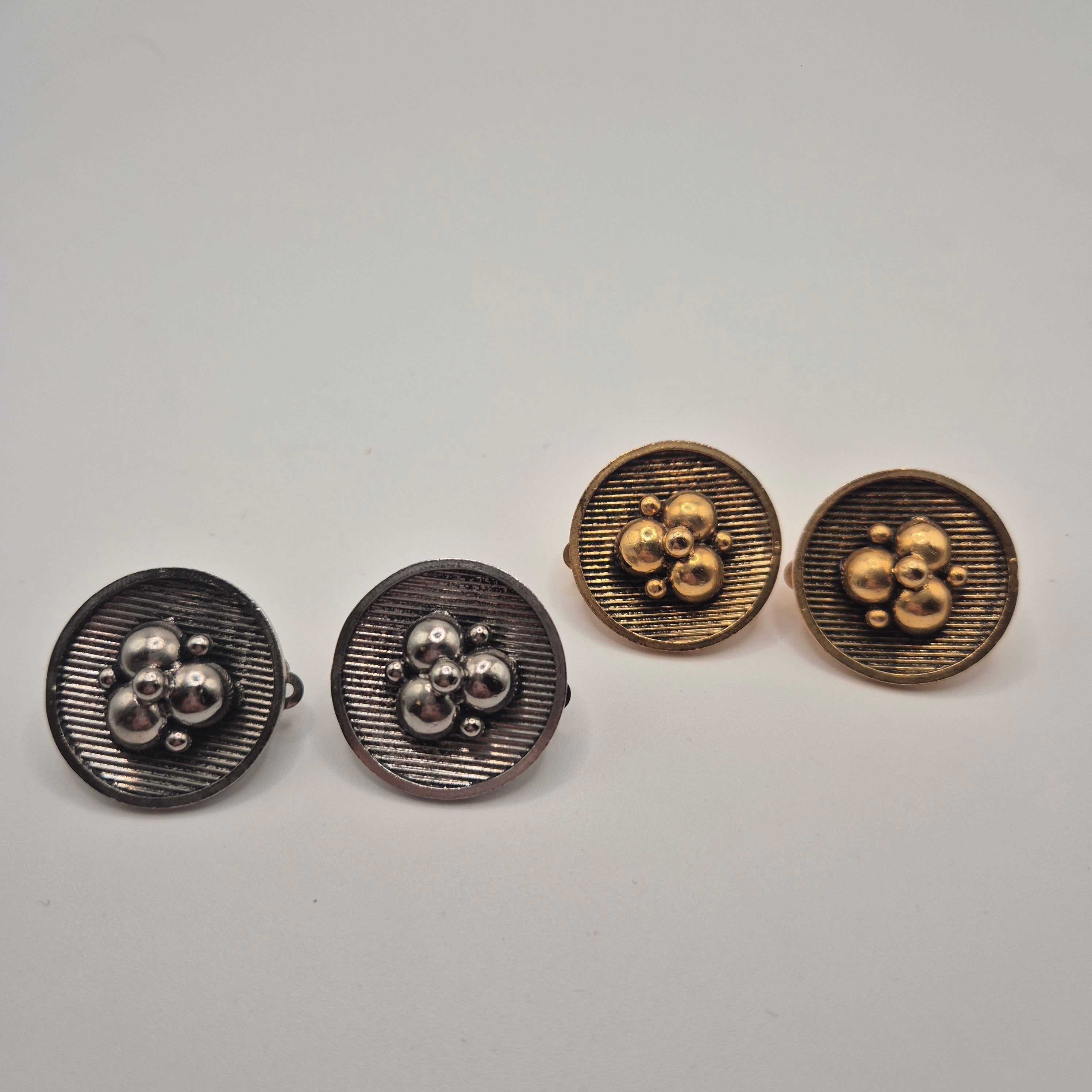 Vintage 50er Jahre Massive Runway Ohrringe / Made in West Germany Statement Clips Gold Silber