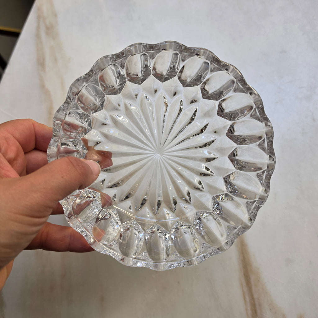 Vintage Glasschale in Kristalloptik für Nascherein