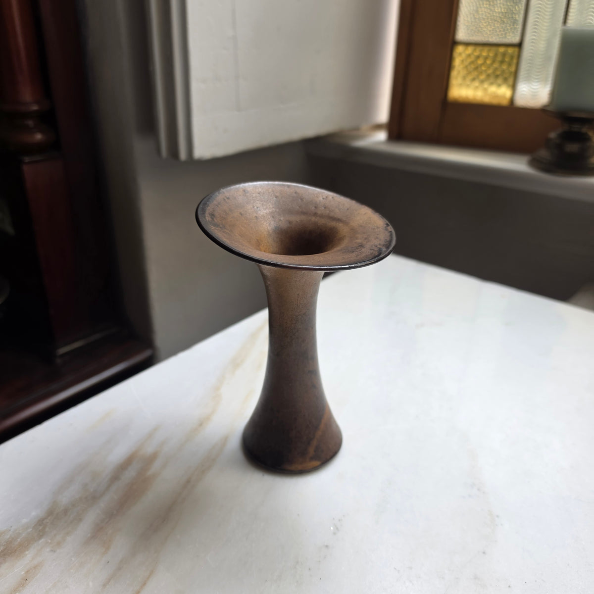 Vintage Keramik-Vase im Wabi-Sabi Stil – Erdige Braun- & Bronzetöne