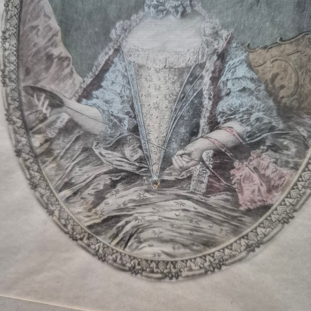 Antiker Farbstich „Madame Adélaïde de France“ – Radierung von G. Mercier (gerahmt)