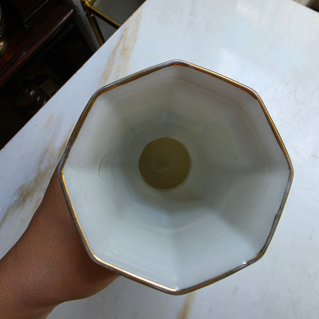 Vintage Rosenthal Porzellanfuß-Vase – Modell Ph. Rosenthal mit floralem Dekor