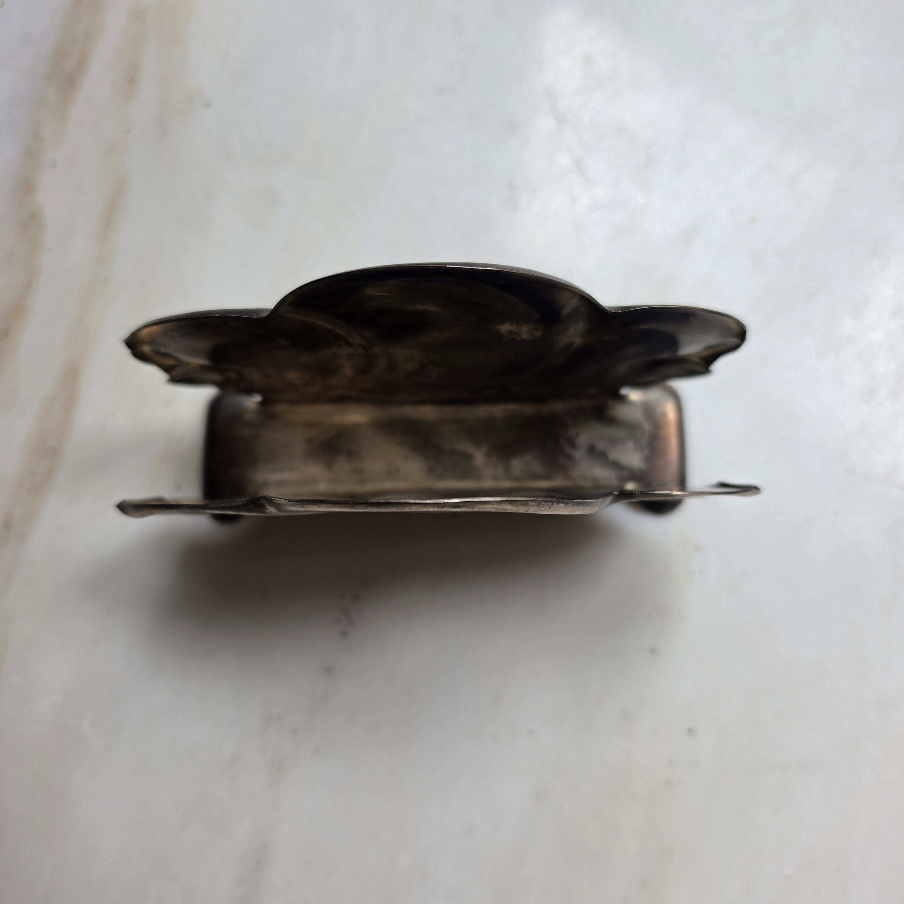 Antiker Chippendale 30er Jahre Serviettenhalter versilbert zum Aufpolieren!