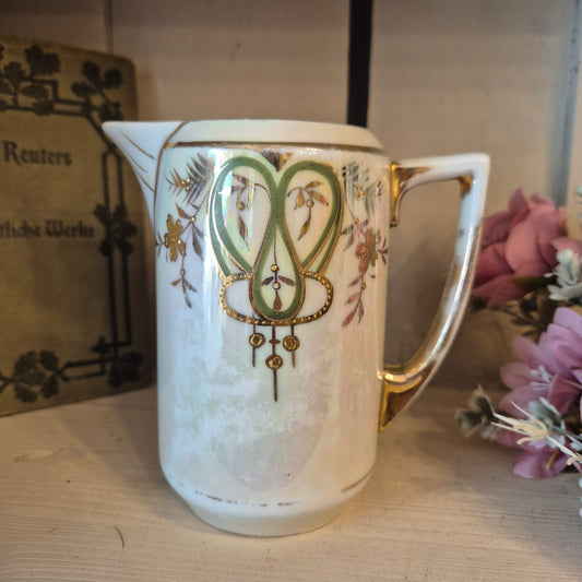 Handbemaltes böhmisches Jugendstil Kännchen Sahnekännchen