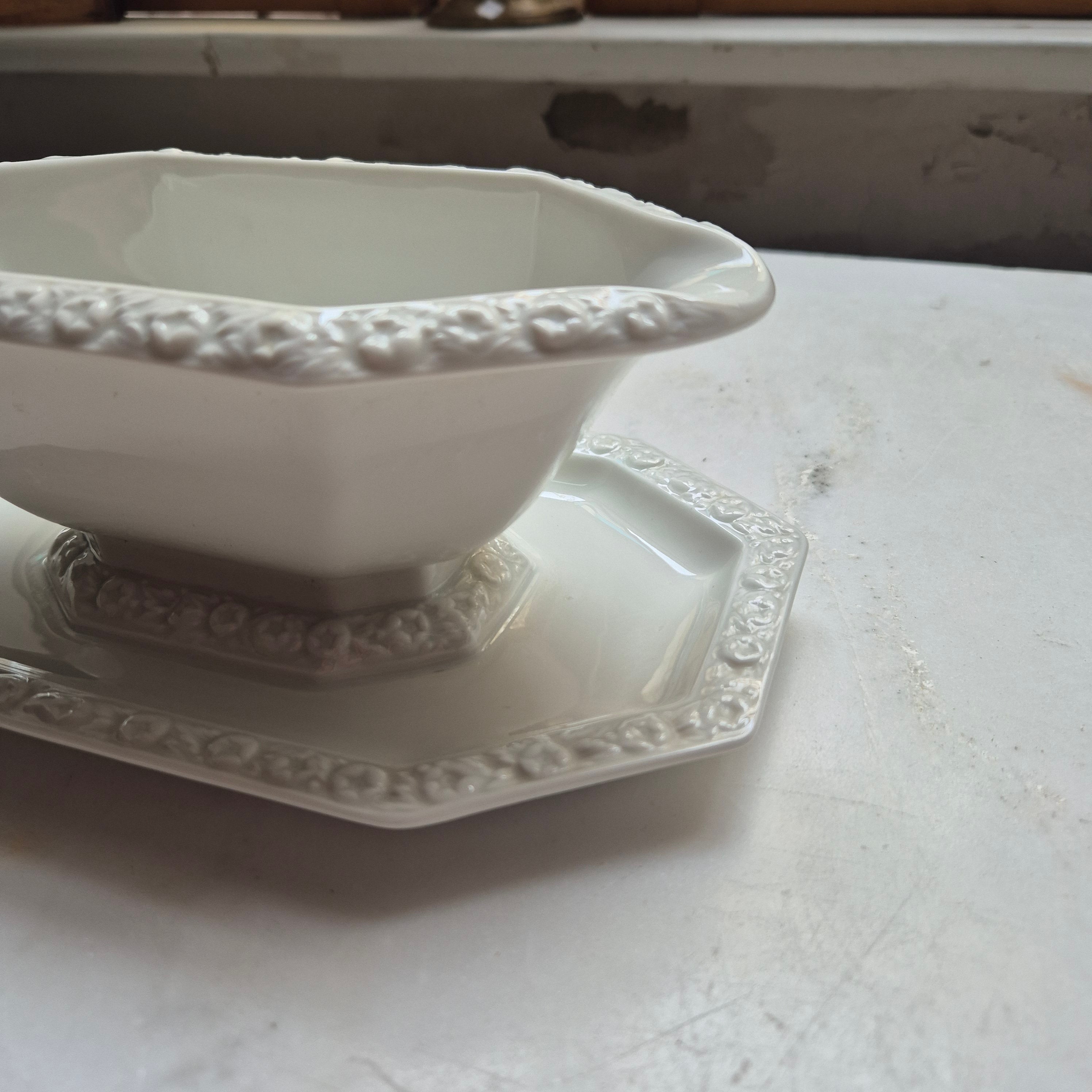 Antike Sauciere Schüssel Porzellan Rosenthal Maria weiß