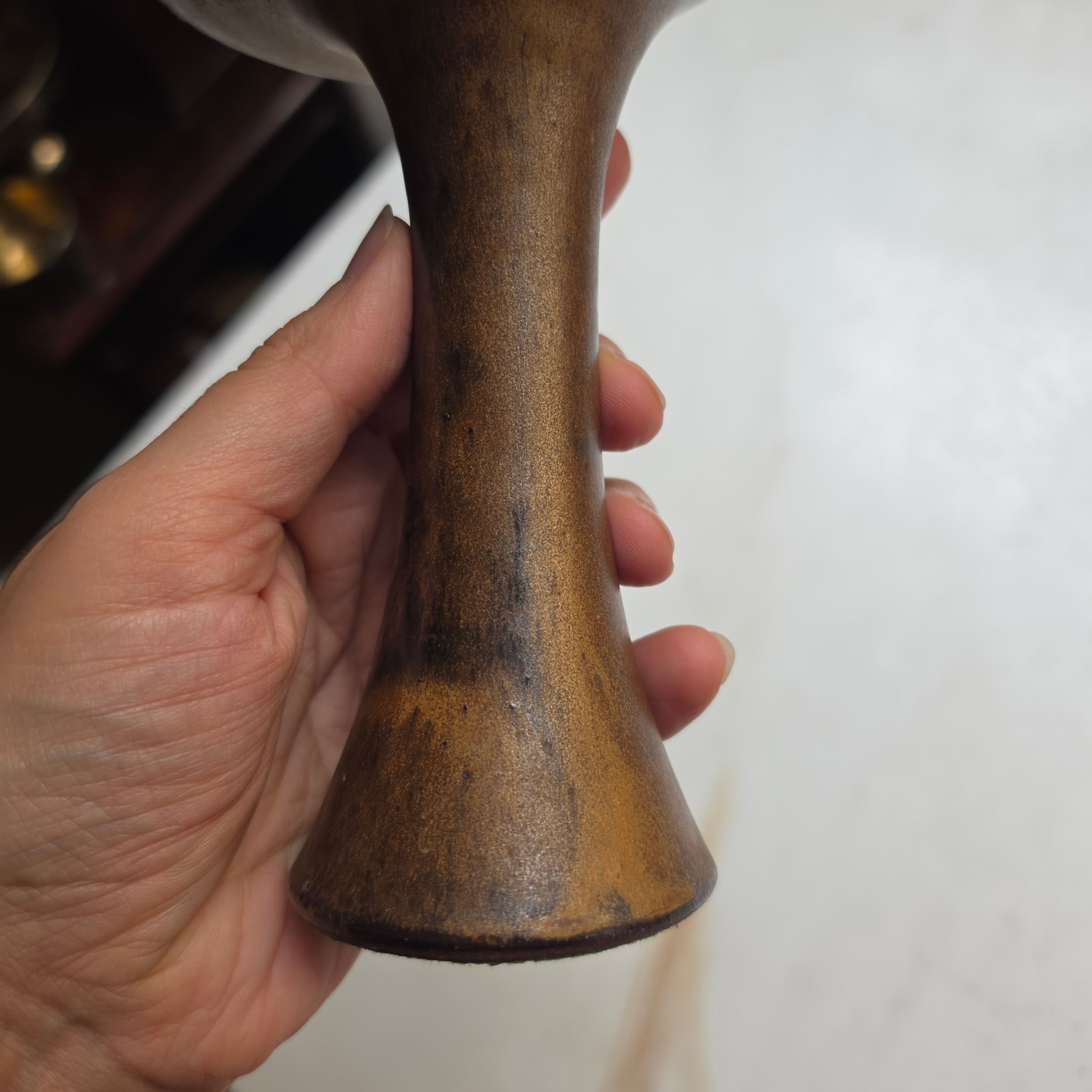 Vintage Keramik-Vase im Wabi-Sabi Stil – Erdige Braun- & Bronzetöne