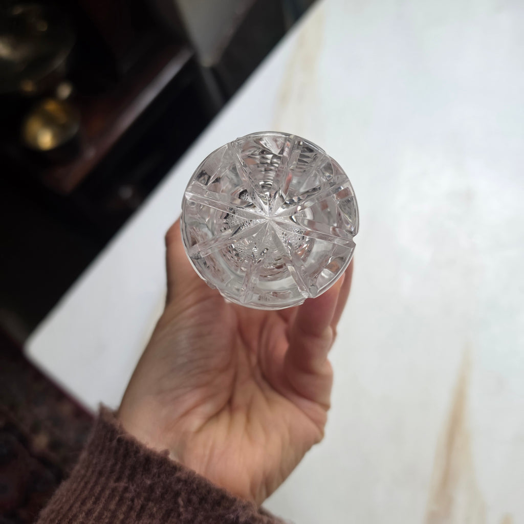 Elegante Kristallglas-Tischvase mit Brillantschliff – Vintage Deko