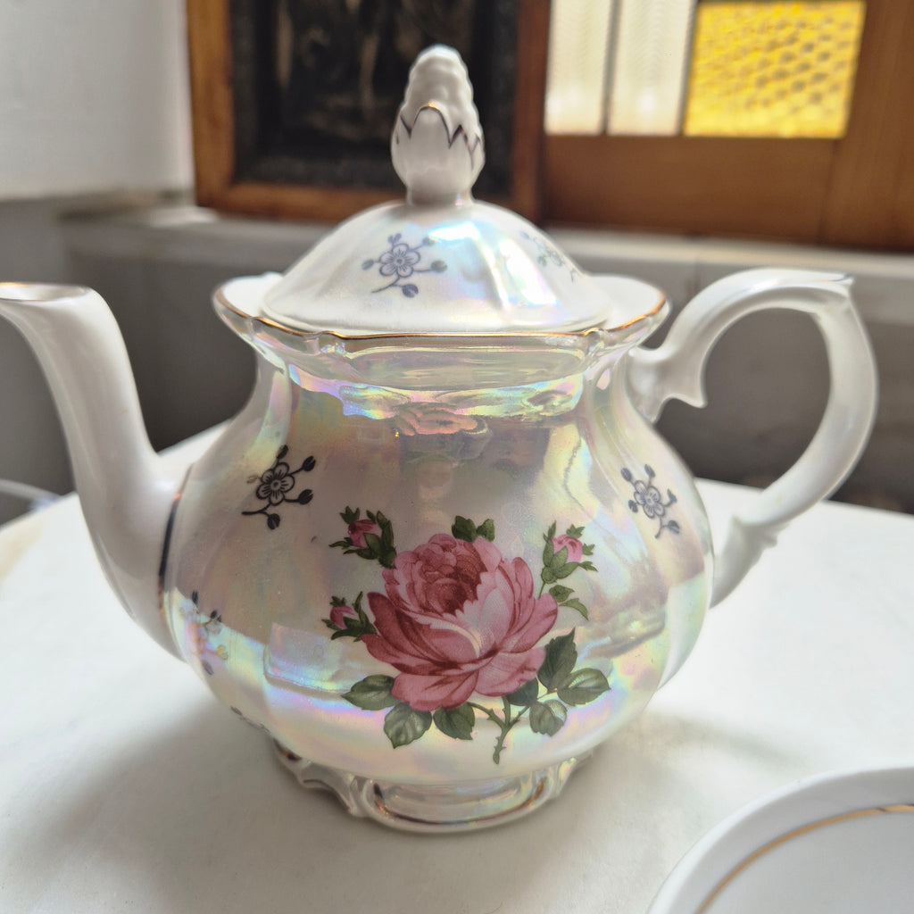 Antikes Sammelgedeck - Perlmutt - Rose - Kahla - DDR Porzellan Kaffee&Tee