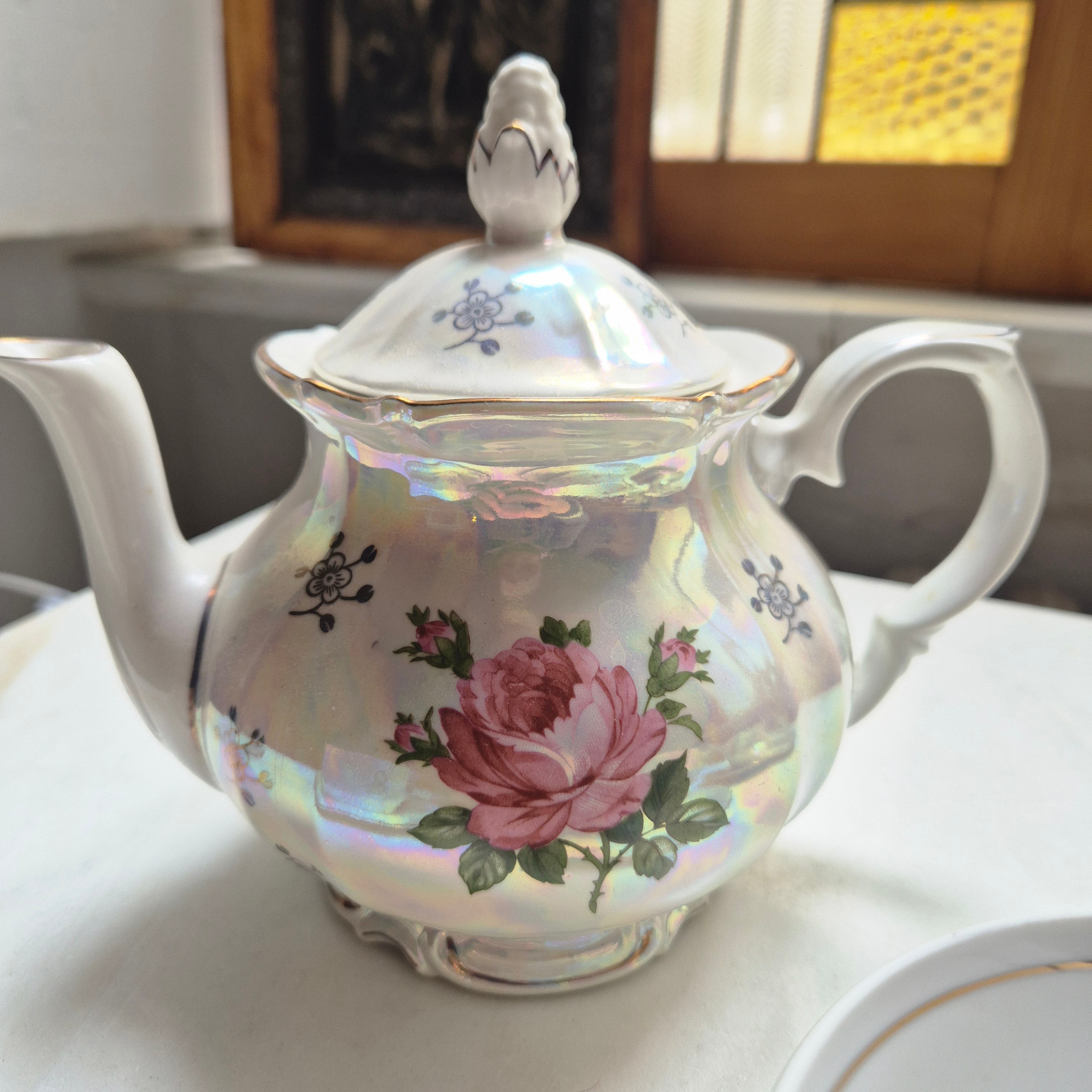 Antikes Sammelgedeck - Perlmutt - Rose - Kahla - DDR Porzellan Kaffee&Tee