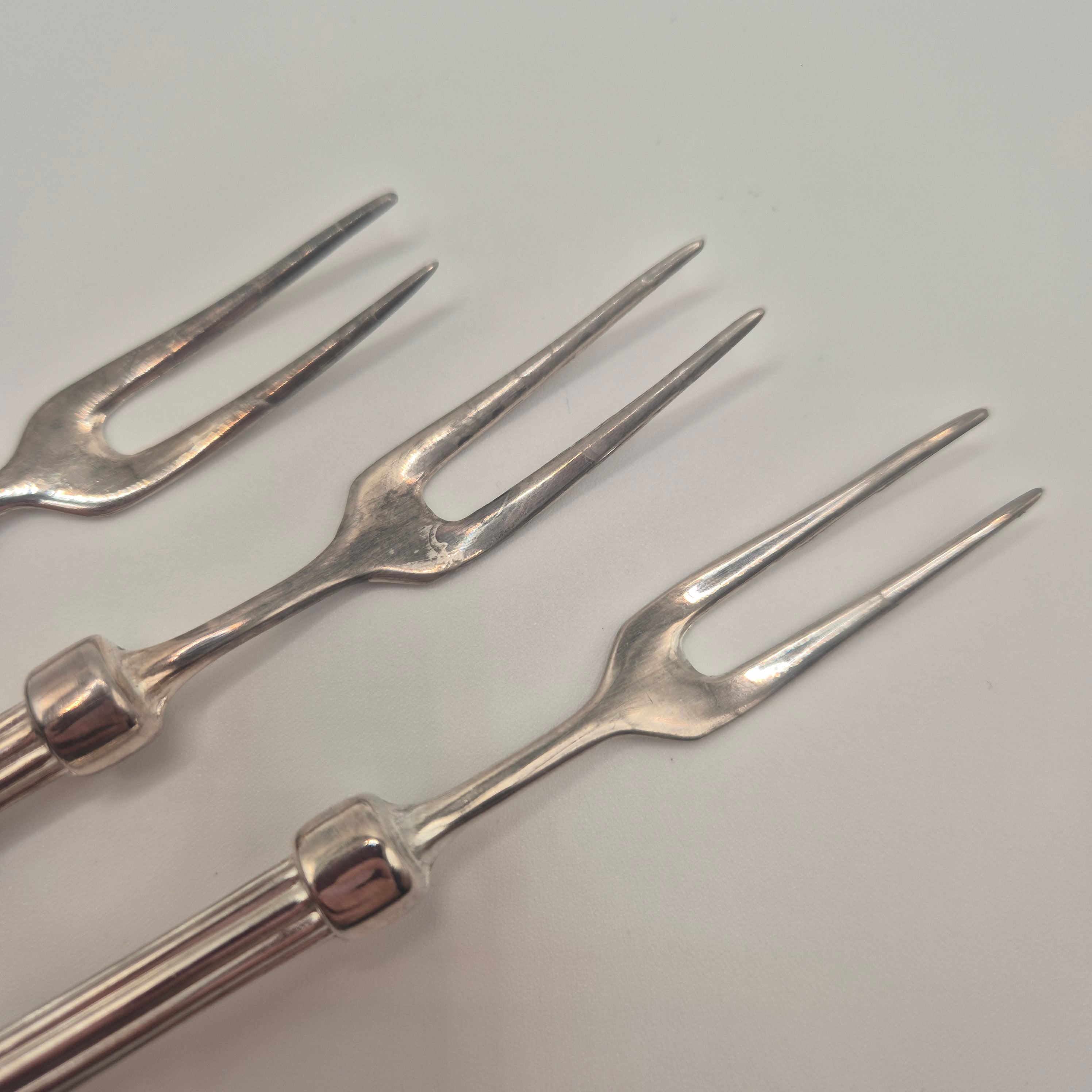 Art Deco Stil - Edles 3er-Set Serviergabeln / Aufschnittgabeln